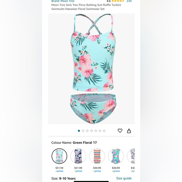 New Girls size 9-10yrs 2-piece bathing suit - Picture 5 of 7